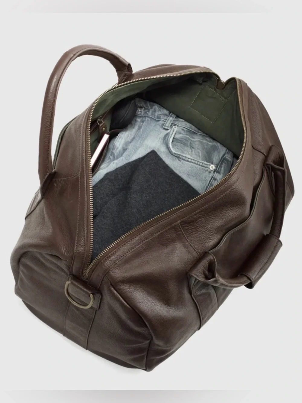 Quince Nappa Leather Duffle Bag Dark Brown New With Tags - Picture 6 of 14